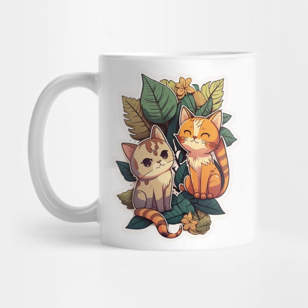 Two Adorable Cats Relaxing in the Leaves by MK3